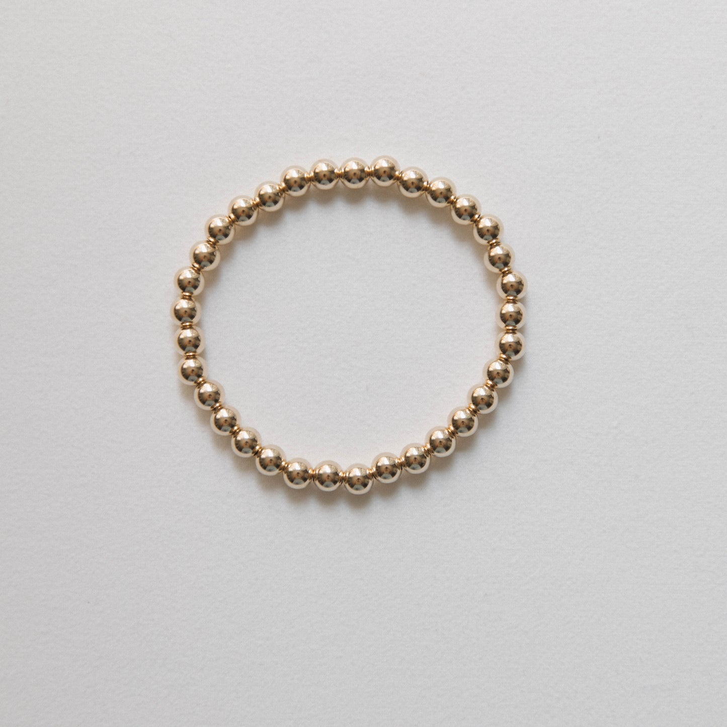 6mm 14k Gold Filled Beaded Stretchy Bracelet