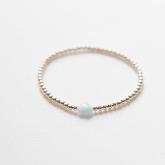 laguna bohemia aquamarine heart bracelet
