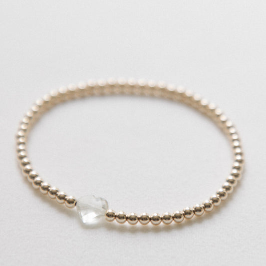 laguna bohemia Clear Quartz heart  bracelet