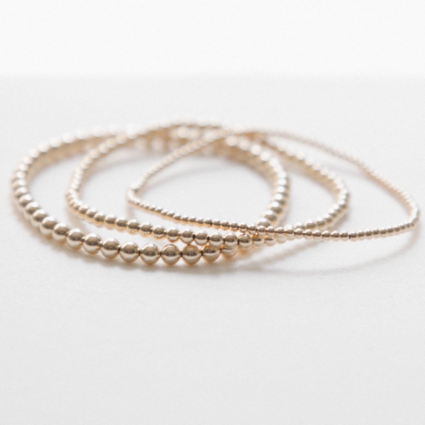 14k Gold Filled 2-3-4mm Plain Stack Bracelets