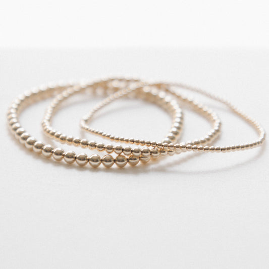 14k Gold Filled 2-3-4mm Plain Stack Bracelets