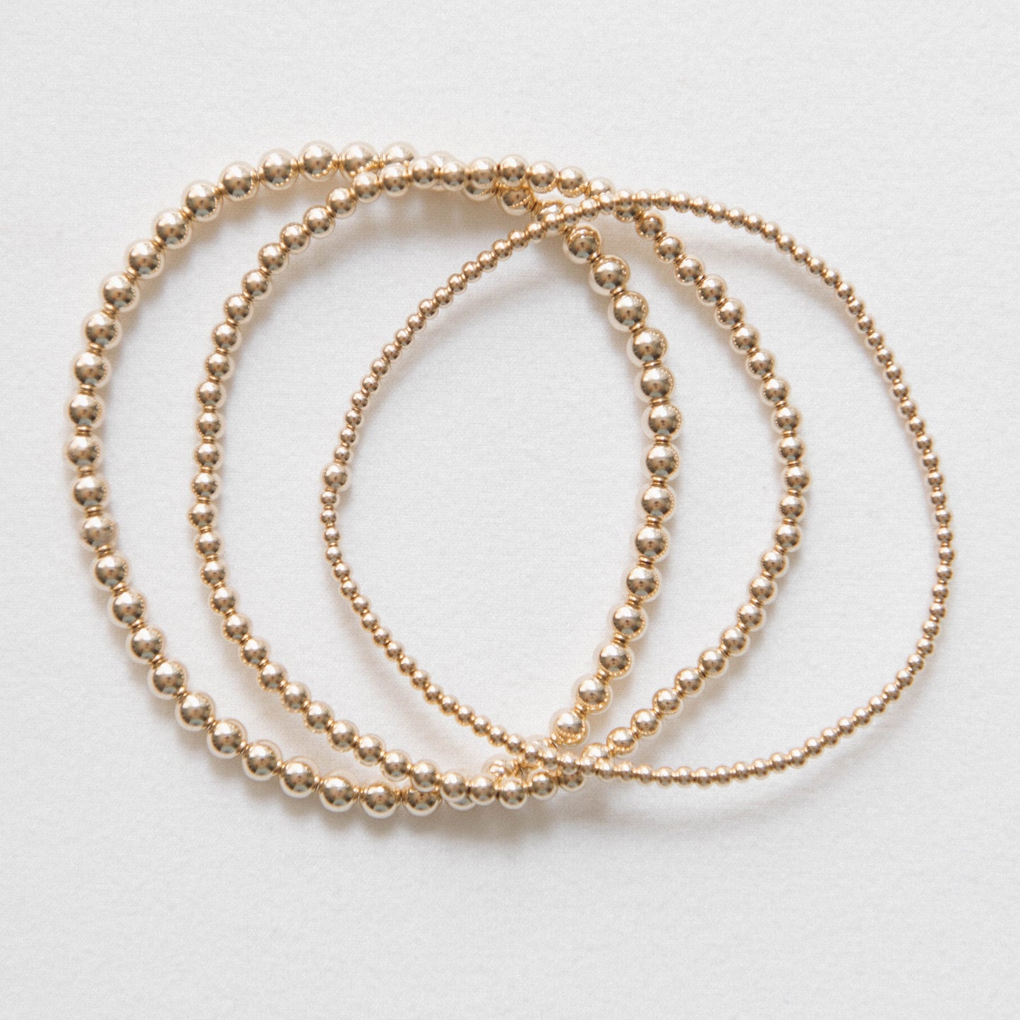 14k Gold Filled 2-3-4mm Plain Stack Bracelets