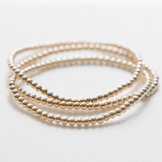 14k Gold Filled - 3-3-3mm Plain Stack Bracelets