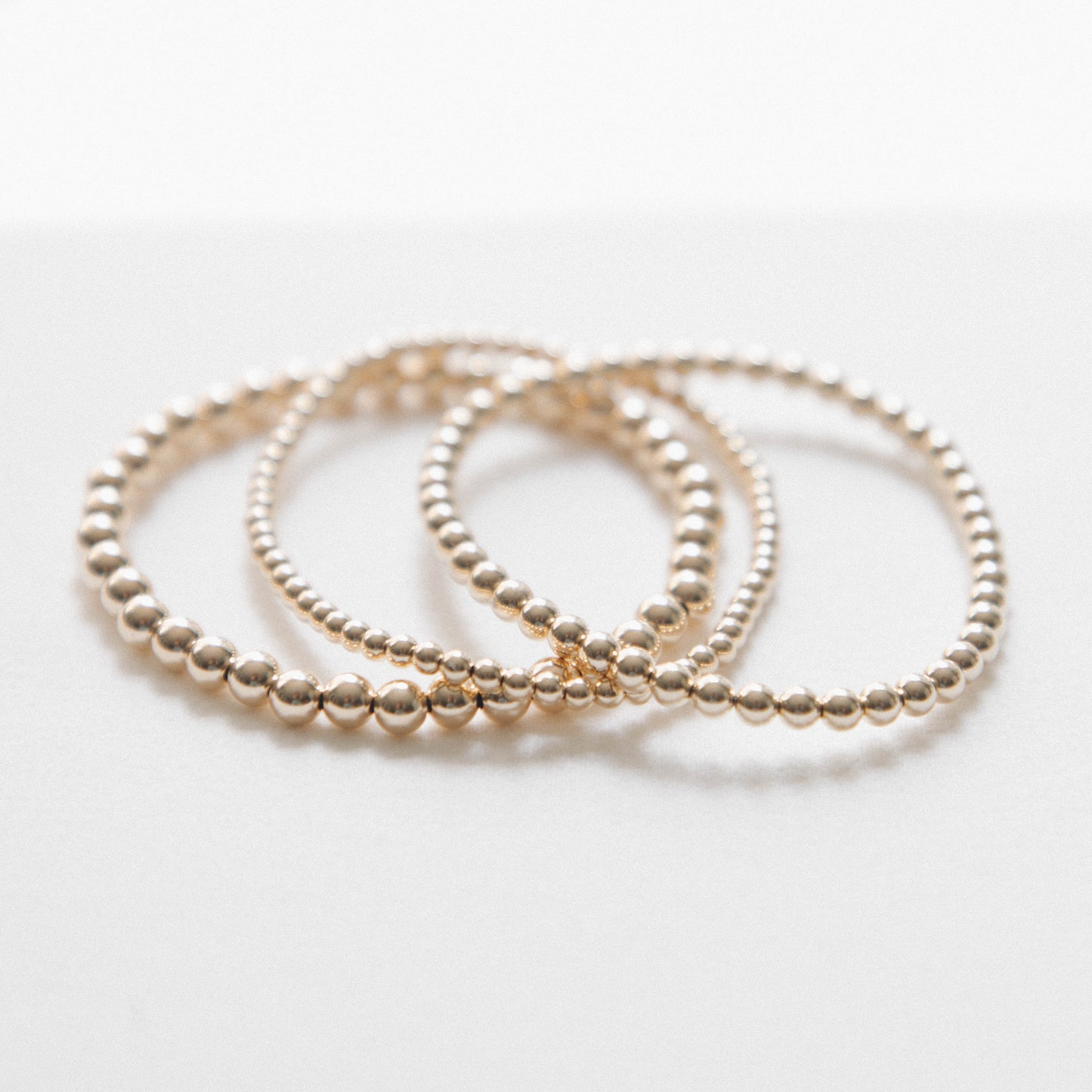 14k Gold Filled - 3-4-5 Plain Stack Bracelets