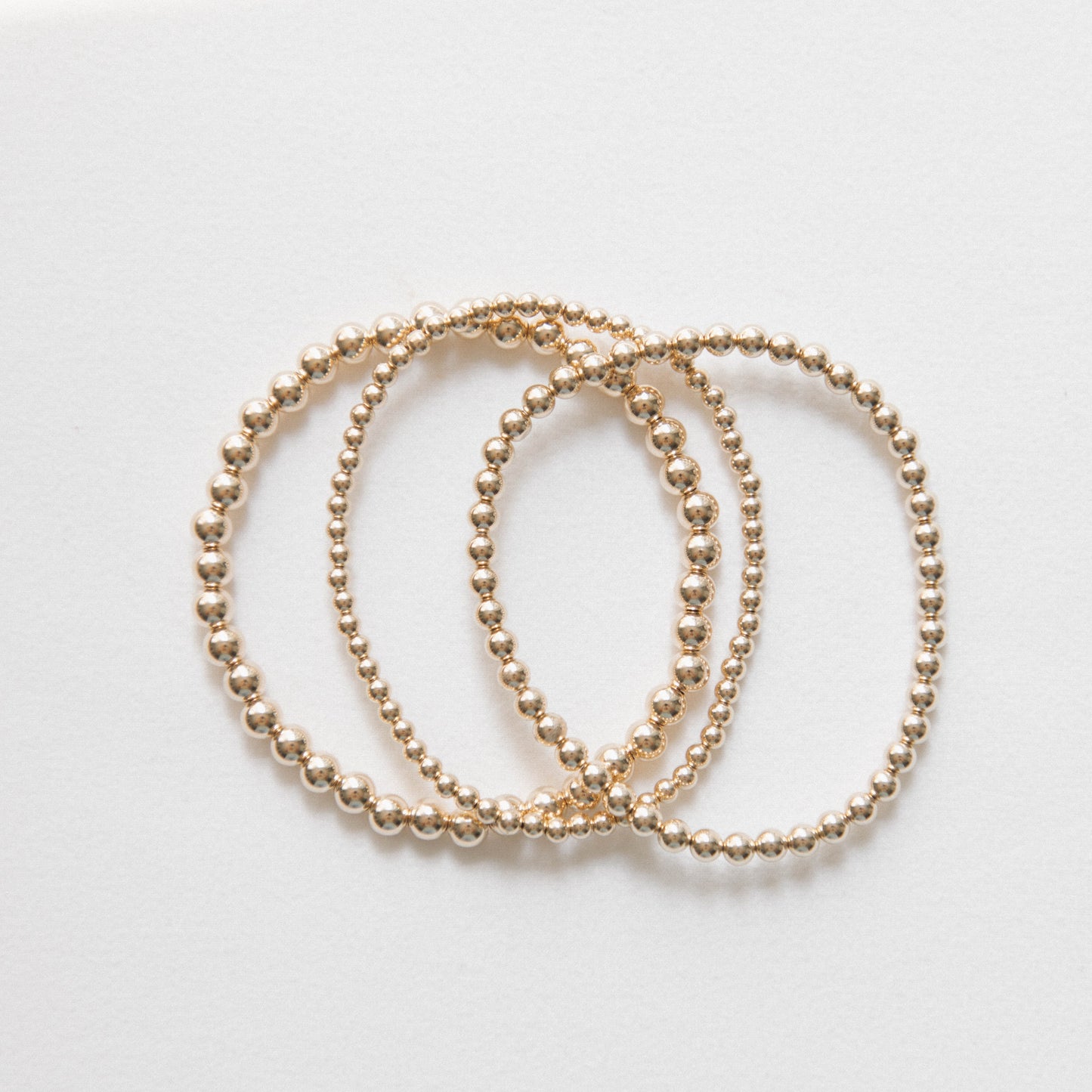 14k Gold Filled - 3-4-5 Plain Stack Bracelets