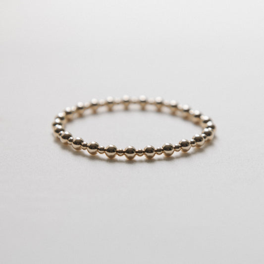 3 and 5mm 14k Gold Filled Beaded Stretchy Bracelet