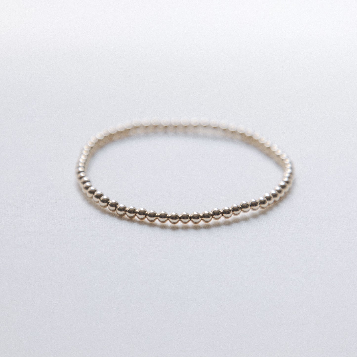 3mm 14k Gold Filled Beaded Stretchy Bracelet