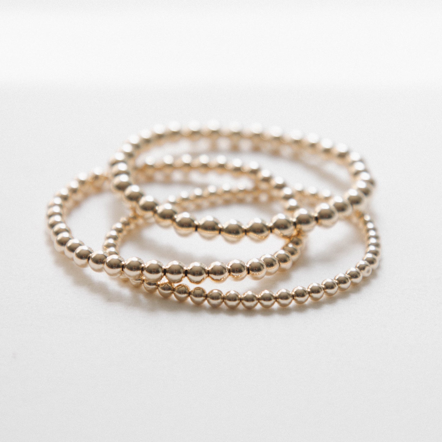 14k Gold Filled - 4-5-6mm Plain Stack Bracelets