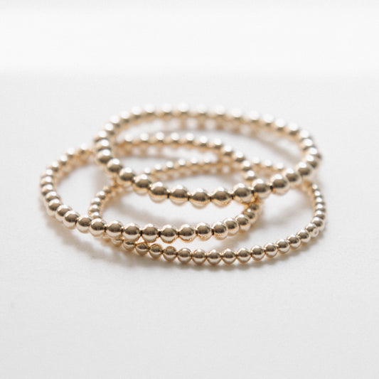 14k Gold Filled - 4-5-6mm Plain Stack Bracelets