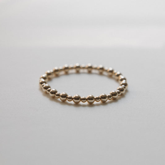 4 and 6mm 14k Gold Filled Beaded Stretchy Bracelet