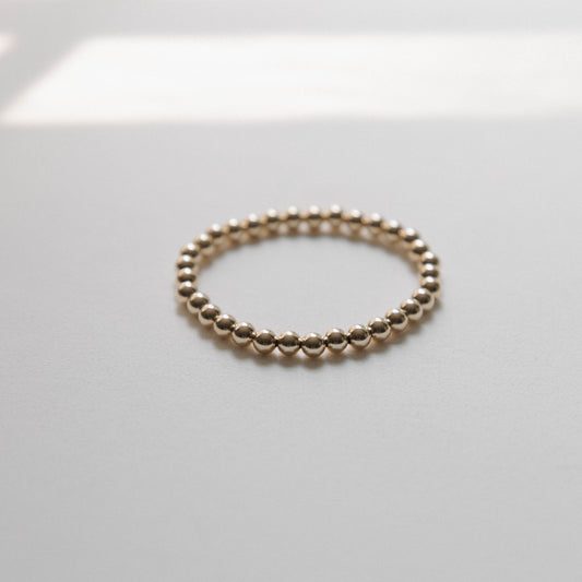 6mm 14k Gold Filled Beaded Stretchy Bracelet