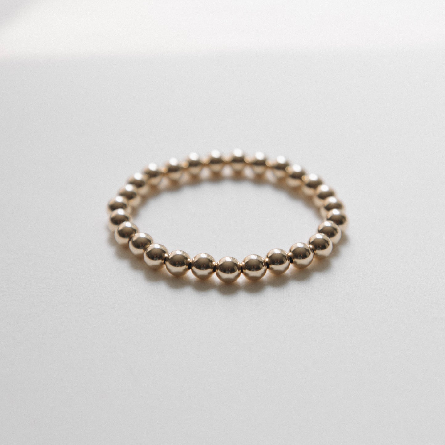 7mm 14k Gold Filled Beaded Stretchy Bracelet