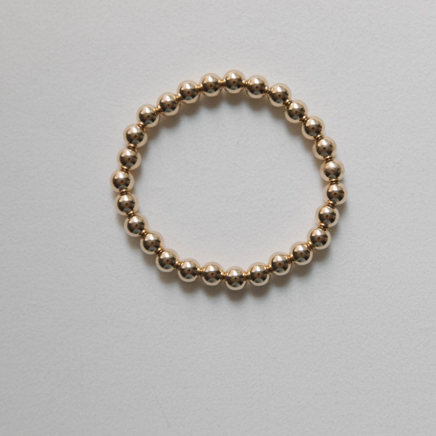 7mm 14k Gold Filled Beaded Stretchy Bracelet