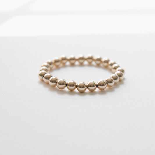 8mm 14k Gold Filled Beaded Stretchy Bracelet