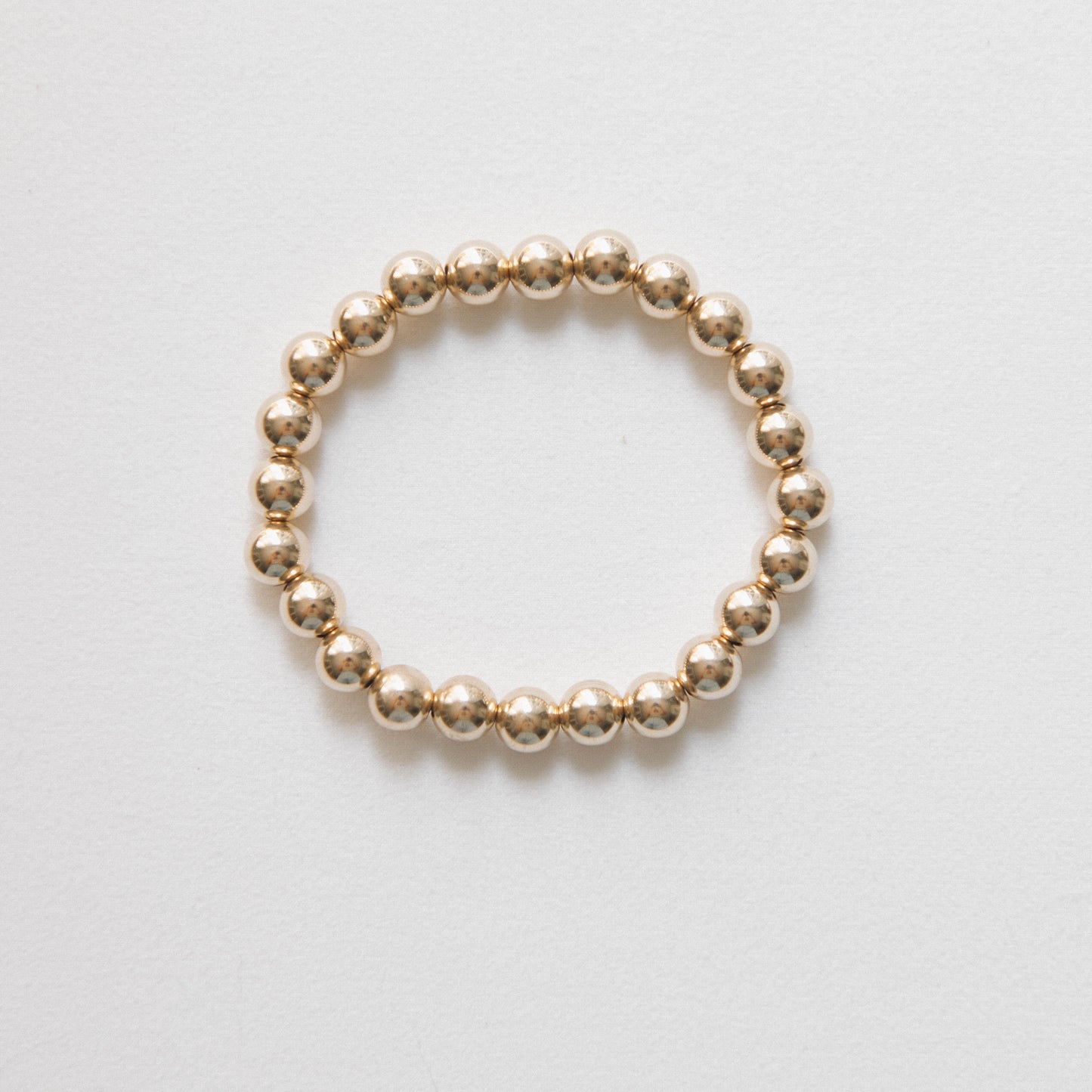 8mm 14k Gold Filled Beaded Stretchy Bracelet