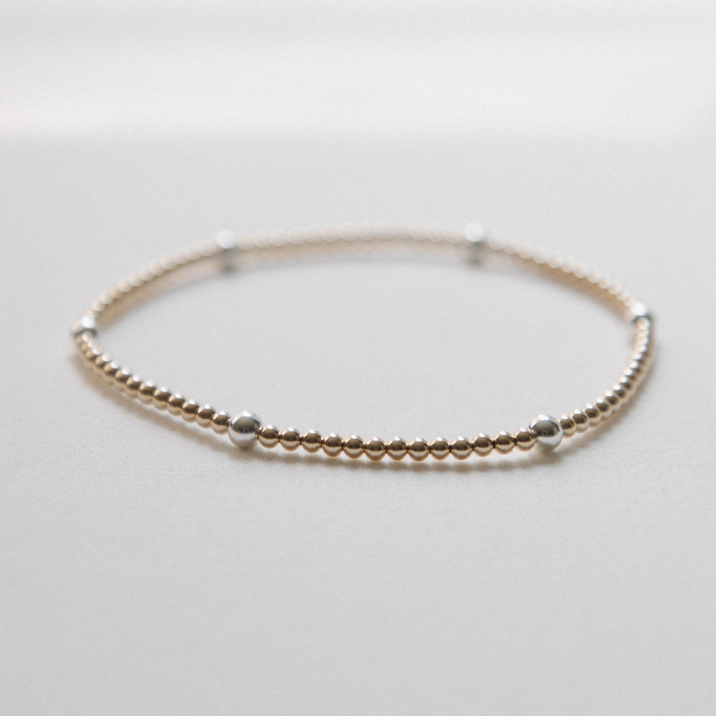 3 and 5mm Mixed Metal Anklet