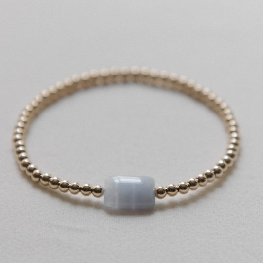 blue lace agate square centered bracelet laguna bohemia