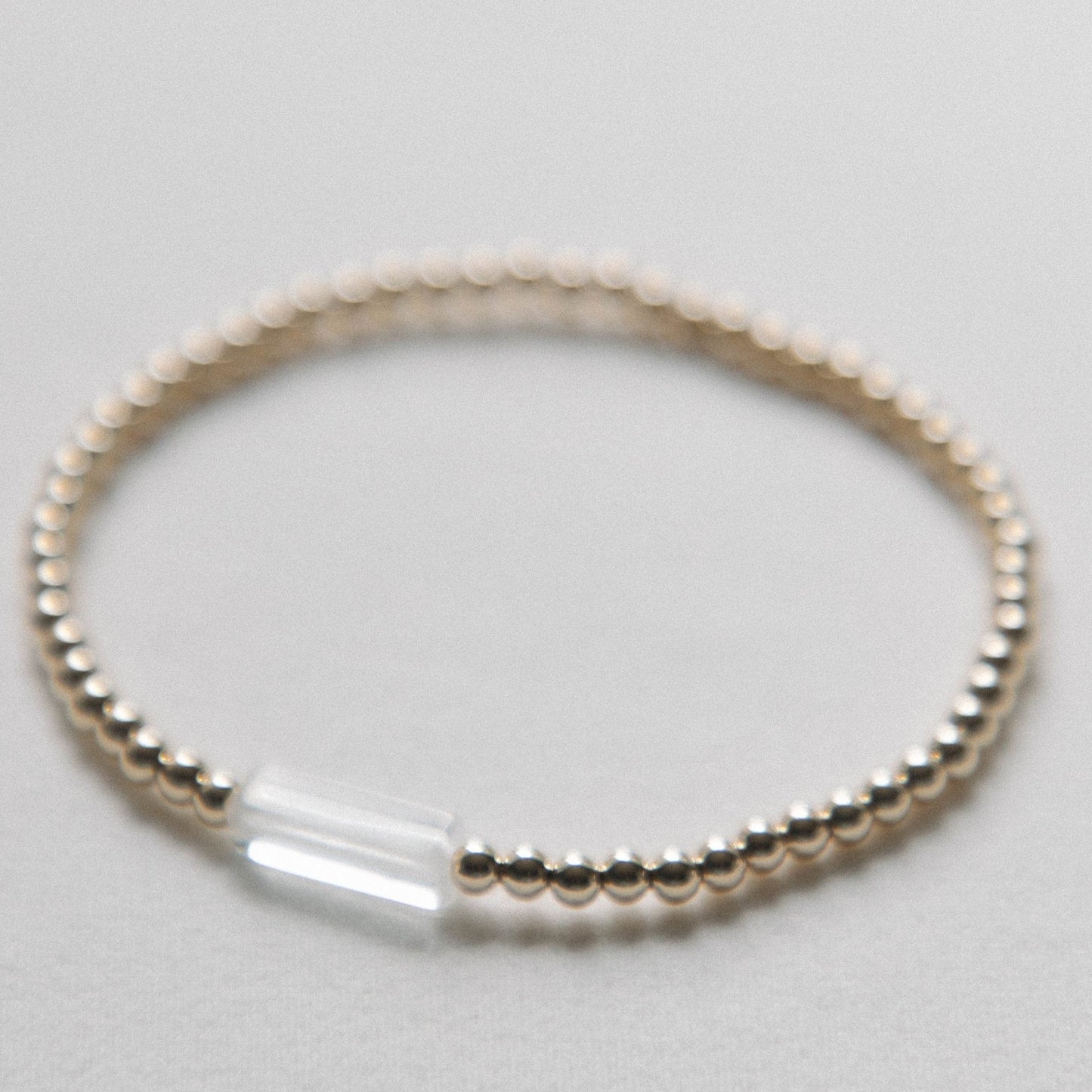 clear quartz tube centered bracelet