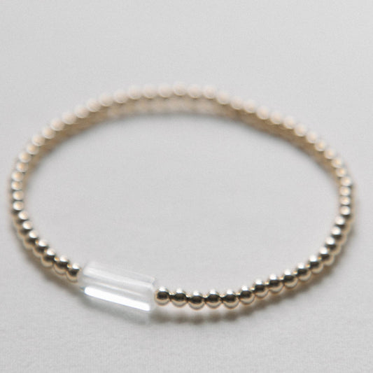 clear quartz tube centered bracelet