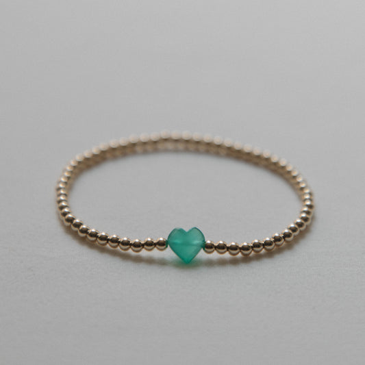 Green Onyx - Heart Bracelet