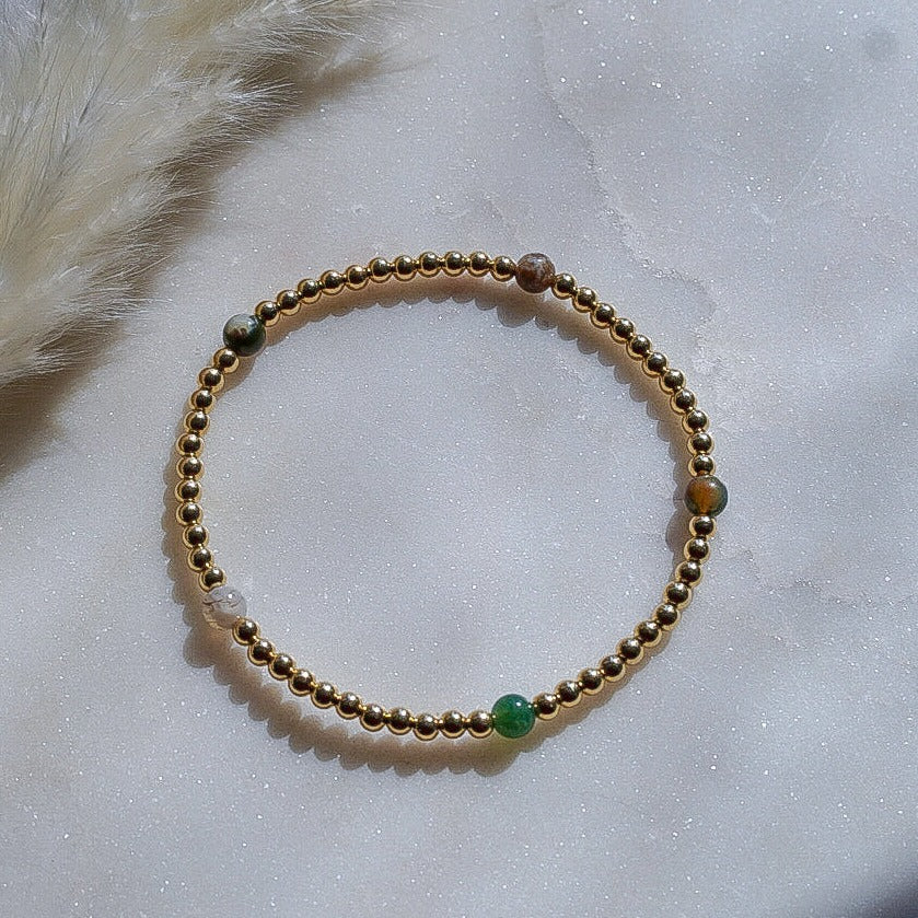 Indian Agate - Connect the Dots Bracelet