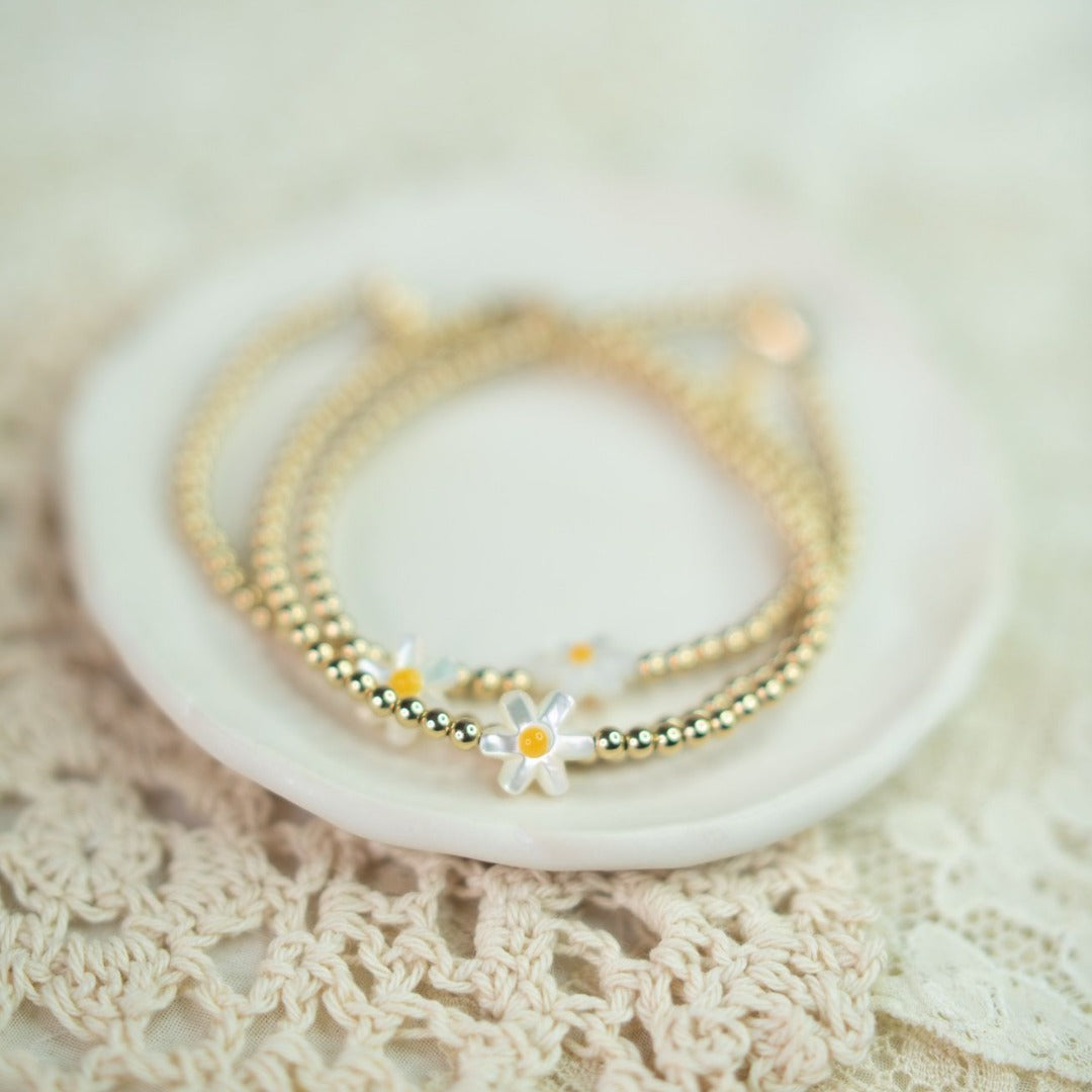 Mother of Pearl Bracelet - daisy stacked