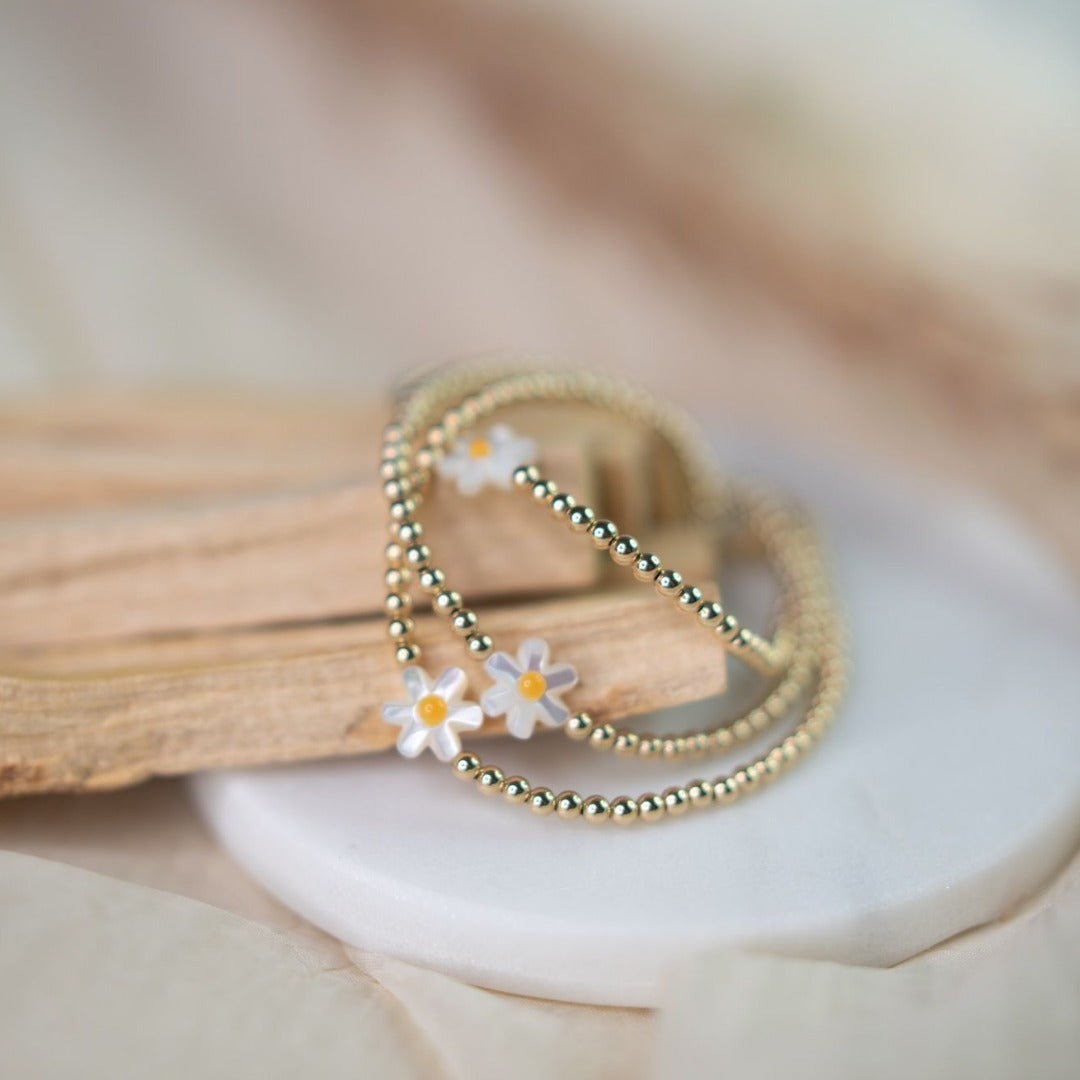 Mother of Pearl Bracelet - daisy stacked